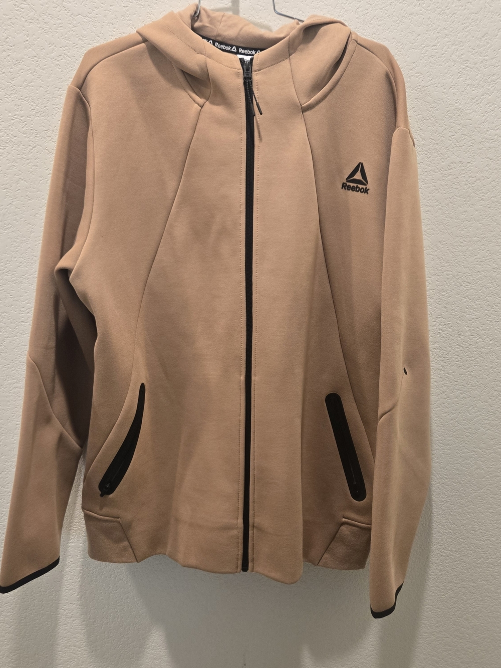 Reebok Men’s Hooded Full-Zip Jacket in Camel
